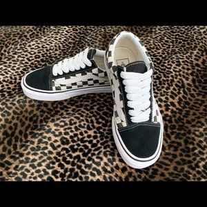 Black & White Checkered Old Skool Vans Shoes